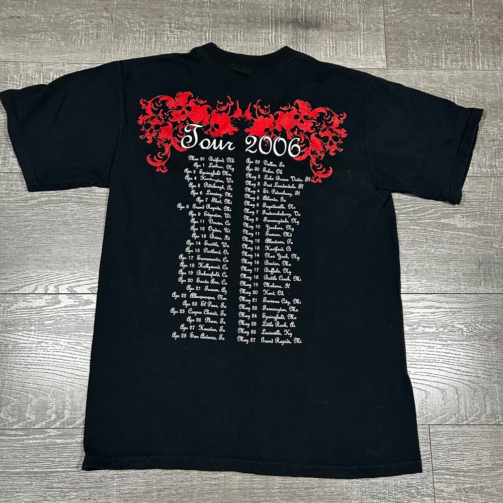 Kittie Never Again Tour 2006 Band T-Shirt Mens Medium Black Red Phoenix Graphic - Picture 2 of 6